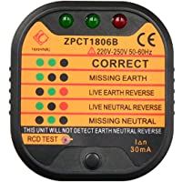ZPCT1806B Probador de toma de corriente Detector Circuito Polaridad Voltaje Interruptor de enchufe Interruptor de línea…
